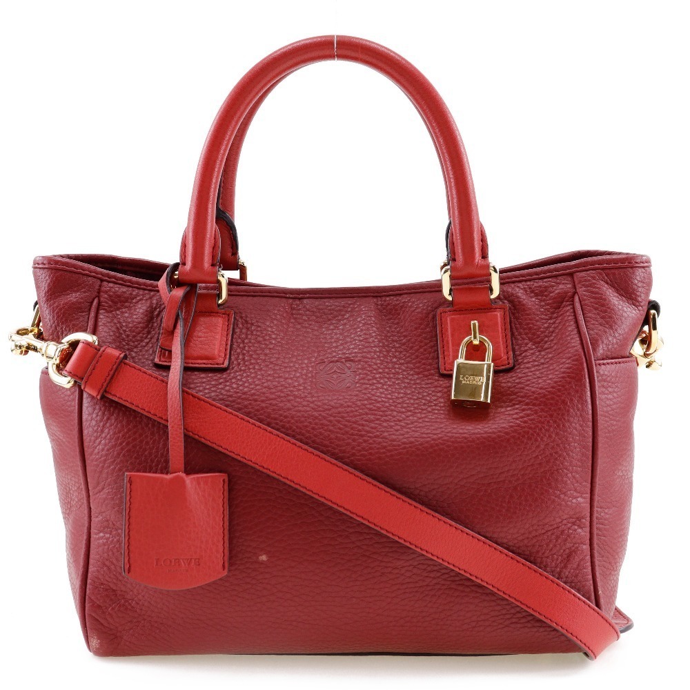 Loewe Shoulder Handbag PIEL VACUNA COWHIDE Leather Red